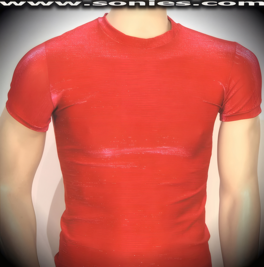 Men's Boreas High Intensity Glitter Lurex Stretch Lycra Sculpted Crewneck Dance Wear Tee (15% Lycra, 85% Nylon).   Style: 100-127V