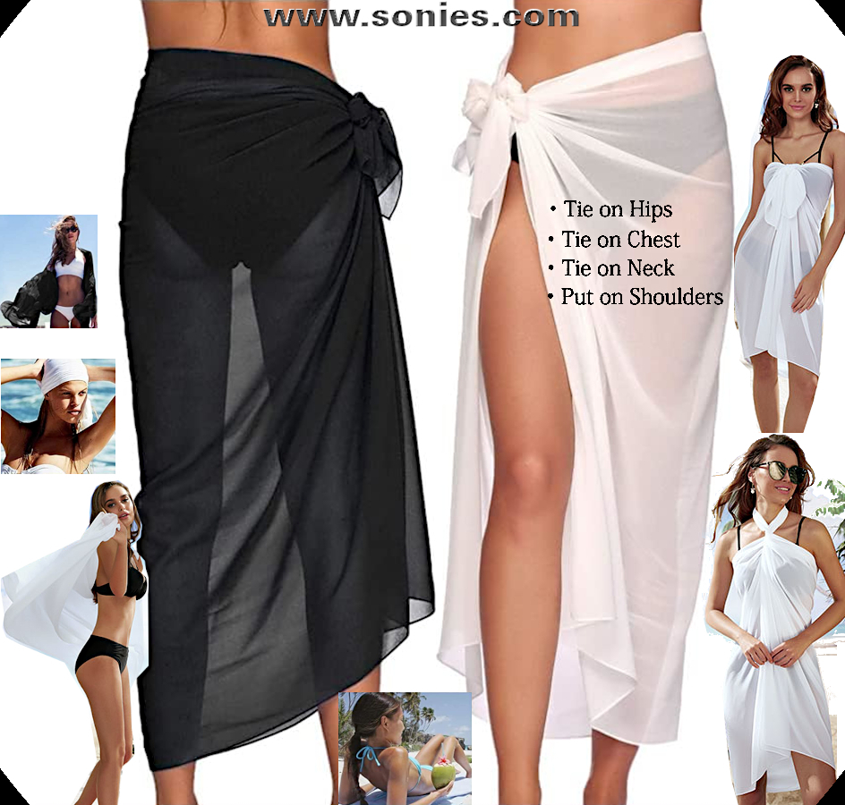 Exude Sexy Radiance in this Unforgettable Ladies Flatteringly Sheer Long Ankle Length Power Stretch Mesh Lycra Pareo Wrap. Tie-Up around Waist or Above the Bust to Create Two Unique Looks (15% Lycra, 85% Nylon).   STYLE: 1318S-LONG