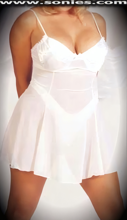 Who Can Resist You in Our Ladies Femininely Elegant Satin Jacquard and Sheer Silky Soft Stretch Chiffon Two Piece Set. Bust-Out Cleavage Baby Doll with Softly Padded Push-Up Underwired Cups to Enhance the Bust, Adjustable Satin Spaghetti Shoulder Straps and Satin Bow Cleavage Appliqu� Detail Finish. Complete with Matching Silky Jacquard Thong Back Panty.   Style: 1354X