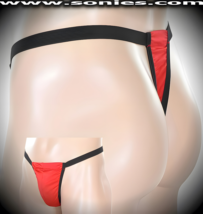 Men's Silky Stretch Lycra Posing Strap with Black Elasticized Waistband, Thong Back, Unlined Contoured Front Pouch to provide support and room for your package. Designed with an Adjustable Sliding Pouch Front Detail Finish. This Posing Strap stretches to impart a comfortable close-fitting and supportive fit. Ideal for competition wear, model posing and more (15% Spandex, 85% Nylon).     Style: 9271