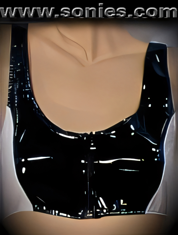 Sexy hot two-tone Remus patent leather (PVC) tank top. Smooth comfortable fit with contoured seaming to enhance the bust plus tantalizing front open-ended plastic-molded zipper closure for off and on ease. It pairs beautifully with any number of risqu� patent leather (PVC) bottoms such as skirts, hot pants, thongs or G-Strings. This style is perfect for stage, bedroom performance, life style events, pride week, monthly play parties, fetish events, adult alternative lifestyle gatherings, bachelor parties, club wear, nightclubs, dance clubs and gentleman's clubs.   Style: 931