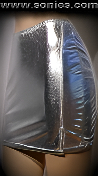 You can't Deny the Feminine Allure of this Exquisite Short and Lean Curve Hugging Liquid Lam� Stretch Lycra Pull-On Mini Skirt with Two Sexy Front Hem Slits Detail Finish (15% Lycra, 85% Nylon).   STYLE: SC-13D