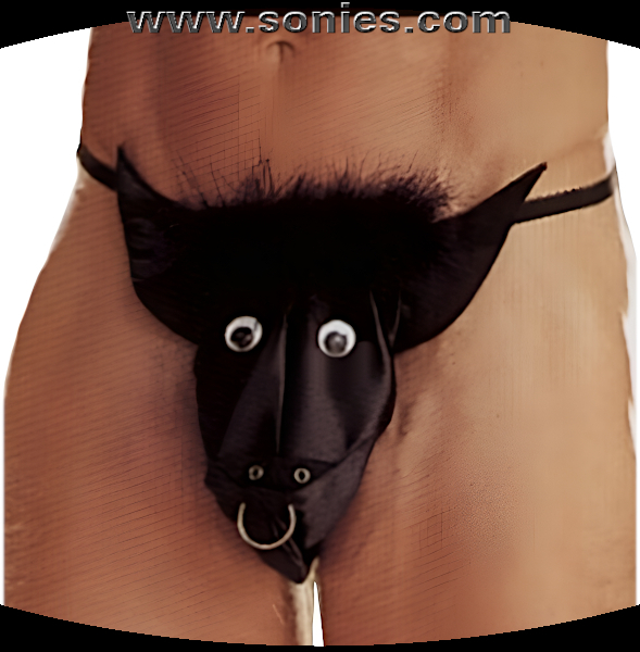 Men's Raging Bull Unlined Dance Wear Pouch with G-String Back Detail Finish. Accented with Chrome Eyelet Nostrils, Moving Eyes and Steel Nose Ring for that Added Disciplinary Role-Play. Soft elasticized waistband and back to ensure a great fit. Not recommended for the frail hearted. It pairs boldly with any number of gallant tops. May be worn with black casual shoes or boots to create a phenomenal look. This blistering style is perfect for Life Style Events, Men's Competition Wear, Wrestling Shows, Pride Week, Monthly Play Parties, Fetish Events, Adult Alternative Lifestyle Gatherings, Clubwear, Nightclubs, Dance Clubs, Ladies Night Clubs, Bachelorette Parties, Male Exotic Chippendale Dancers, Girls Night Out Parties and more. Try this popular hot style for yourself today!   Style: UMS-408