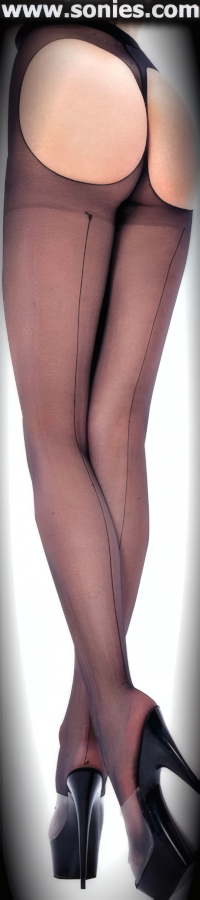 Sensational, Seductive and Oh-So Sexy in these Loch Ness Sheer Pantyhose with Alluring Back Seam. These magnificent stretch sheer Nylon pantyhose are designed with Impressive Open Butt Cheeks that leaves you uncovered and free. Single seam with sandal foot finally. Elasticized waistband can be positioned low or high on the hips. Adds a fresh new look to your wardrobe. Conforms to your curves for a sleek comfortable fit. This style is suitable for Eveningwear, Daywear, Special Occasions and Club Wear (100% Nylon, exclusive of trim. Hand wash cold and drip dry. Do not bleach).   Style: 161BH2