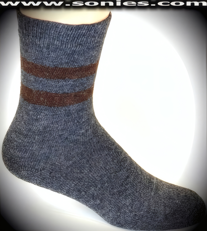 Gentleman's Stylish Cotton Dress Socks with Elegant Contrasting Horizontal Top Bands. Constructed with clean, smooth soft cotton (35% Cotton, 65% Nylon/Reinforced Toe and Heel).    Style: 4268TDM
