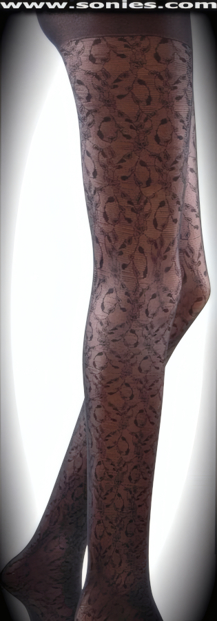 WonderBra Impressions, brilliantly inspired semi sheer Cantina floral lace knit Lycra tights (10% Spandex, 90% Nylon). Silky soft yarn lets skin breathe so legs feel fabulous. Single seam with sandal foot finally. These Lycra knit tights are designed without a reinforced panty and no lined gusset, which makes this garment more comfy. Elasticized waistband can be positioned low or high on the hips. Adds a fresh new look to your wardrobe. Conforms to your curves for a sleek comfortable fit. This style is suitable for evening wear, day wear, special occasions and club wear.   Style: 4520W