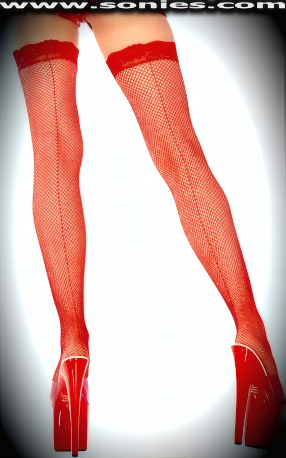 Feel Cool and Provocative in these Wonderfully Distracting Princess Fishnet Thigh High Stockings with Back Seam. These chic fishnet hold-up thigh high stockings are sure to make every woman feel glamorous. These have a 1�-inch elasticized floral lace top band, which keeps them up reasonably well (100% Nylon). Can be worn in conjunction with your favorite garter belt. This style is suitable for Eveningwear, Daywear, Special Occasions and Club Wear.   Style: 4909