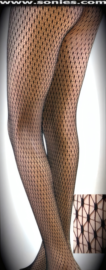 Be a chancy soul in theses ladies seamless enthralling Alba Longa multiple diamond weave design soft stretch crochet lace pantyhose (100% Nylon, exclusive of trim. Hand wash cold and drip dry. Do not bleach). None visible crotch to waist seam and sandal foot finally. These pantyhose are designed without a reinforced panty and no lined gusset, which makes this garment more comfy. Elasticized waistband can be positioned low or high on the hips. Adds a fresh new look to your wardrobe. Conforms to your curves for a sleek comfortable fit. This style is suitable for evening wear, day wear, special occasions and club wear.   Style: 6689SBM