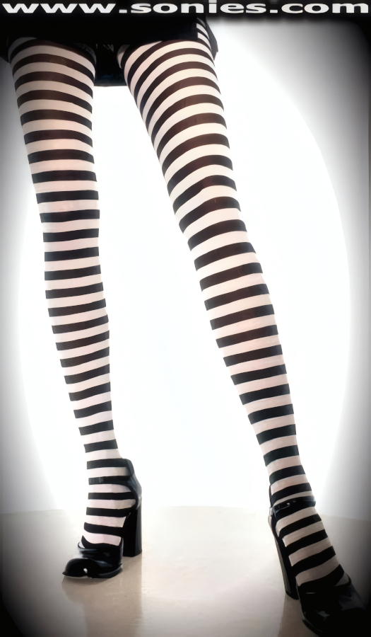 Let Yourself Go Wild in this Fabulous Plus Size School of Athens Opaque Fashion Stripe Tights with Single Seam Detail Finish. These tights are designed without a reinforced panty and no lined gusset, which makes this garment more comfy. Elasticized waistband can be positioned low or high on the hips. Adds a fresh new look to your wardrobe. Conforms to your curves for a sleek comfortable fit. This style is suitable for evening wear, day wear, special occasions and club wear (100% Nylon, exclusive of trim. Hand wash cold and drip dry. Do not bleach).   Style: 7100Q