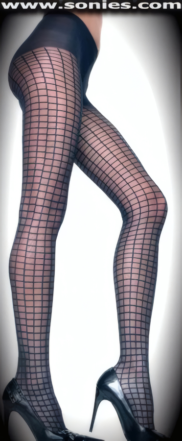 Be scorching hot in these fashion Constellation sheer and opaque ladies checker design Lycra pantyhose (12% Lycra, 88% Nylon exclusive of trim. Hand wash cold and drip dry, no bleach). Single seam with sandal foot finally. These Lycra pantyhose are designed without a reinforced panty and no lined gusset, which makes this garment more comfy. Elasticized waistband can be positioned low or high on the hips. Adds a fresh new look to your wardrobe. Conforms to your curves for a sleek comfortable fit. This style is suitable for evening wear, day wear, special occasions and club wear.   Style: 7206