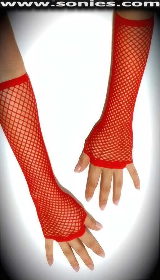 Perfect any outfit by beautifying your arms with these sassy va-va-voom stretch Lycra fishnet elbow length gloves (15% Lycra, 85% Nylon exclusive of trim. Hand wash cold and drip dry, no bleach).   Style: 720AHI