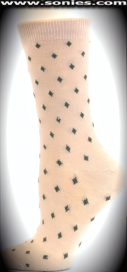 Sophisticated Miss basic Lycra Dress Socks with Elegant Contrasting Diorite Pattern Design. Lightweight material designed to stay up on the leg (65% Acrylic, 20% Lycra, 15% Nylon/Reinforced Toe and Heel).    Style: AK-A003