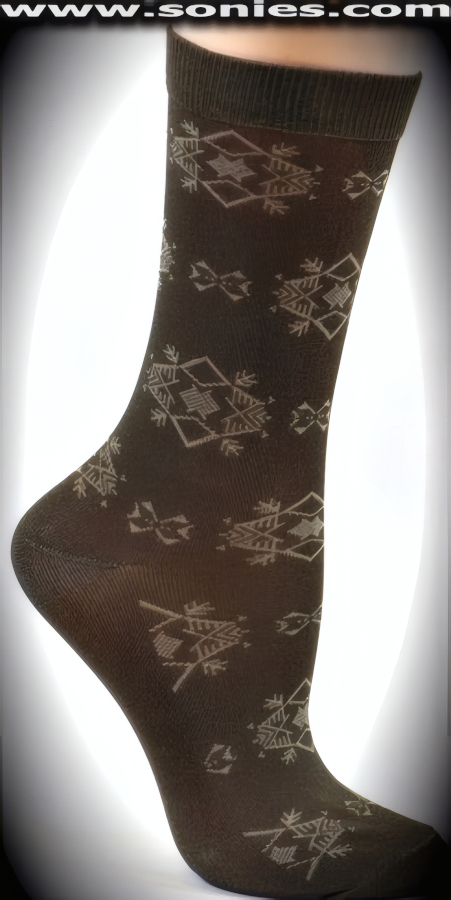 SC� Stretches Fine Semi Sheer Chic Women's Dress Socks with Grand Teton Strand Design (5% Lycra, 70% Rayon, 25% Nylon. Reinforced toe and heel).    Style: AK-A006