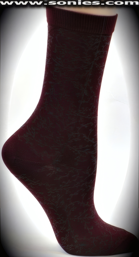 SC� Stretches Fine Semi Sheer Chic Women's Dress Socks with Santa Catalina Vine Strand Design (5% Lycra, 70% Rayon, 25% Nylon. Reinforced toe and heel).    Style: AK-A010
