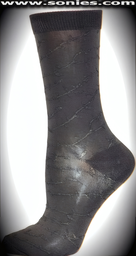 SC� Stretches Fine Semi Sheer Chic Women's Dress Socks with Thorn Vine Design (5% Lycra, 70% Rayon, 25% Nylon/Reinforced Toe and Heel).   Style: AL-AD07