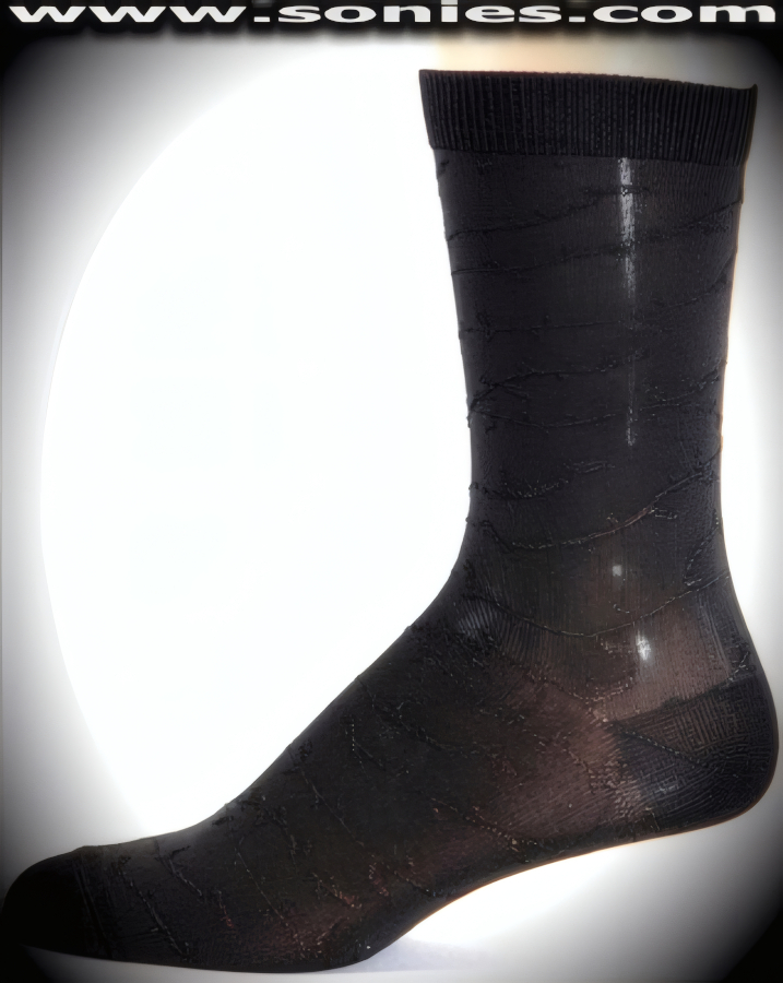 Our SC� Stretches Fine Semi Sheer Fashion Gentlemans Dress Socks with Thorn Vine Design (5% Lycra, 70% Rayon, 25% Nylon/Reinforced Toe and Heel).   Style: AL-AD07M