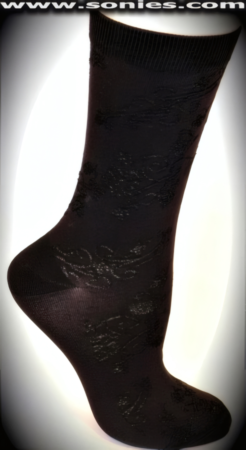 SC� Stretches Fine Semi Sheer Chic Women's Dress Socks with Funky Latin Floral Strand Design (5% Lycra, 70% Rayon, 25% Nylon/Reinforced Toe and Heel).   Style: AL-AD15