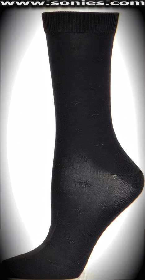 SC� Stretches Fine Semi Sheer Chic Women's Dress Socks with Funky Star Strand Design (5% Lycra, 70% Rayon, 25% Nylon/Reinforced Toe and Heel).   Style: AL-AD16