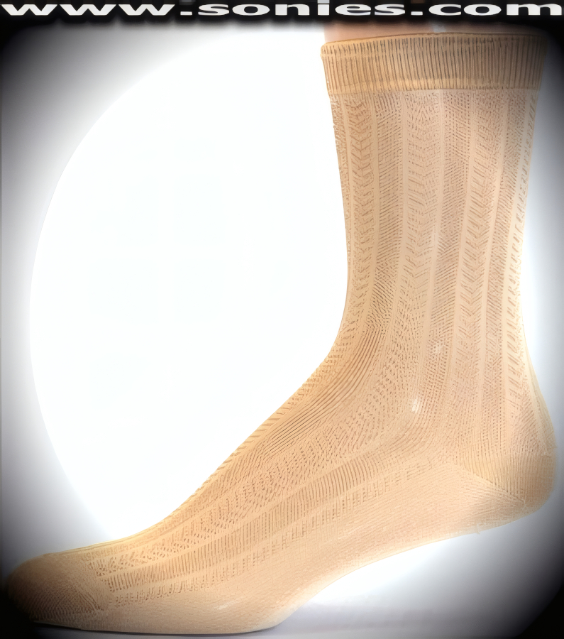 Our SC� Stretches Fine Semi Sheer Fashion Gentlemans Dress Socks with Downward Pointing Spear Head Strand and Vertical Line Separator Design (5% Lycra, 70% Rayon, 25% Nylon/Reinforced Toe and Heel).   Style: AL-AD17M