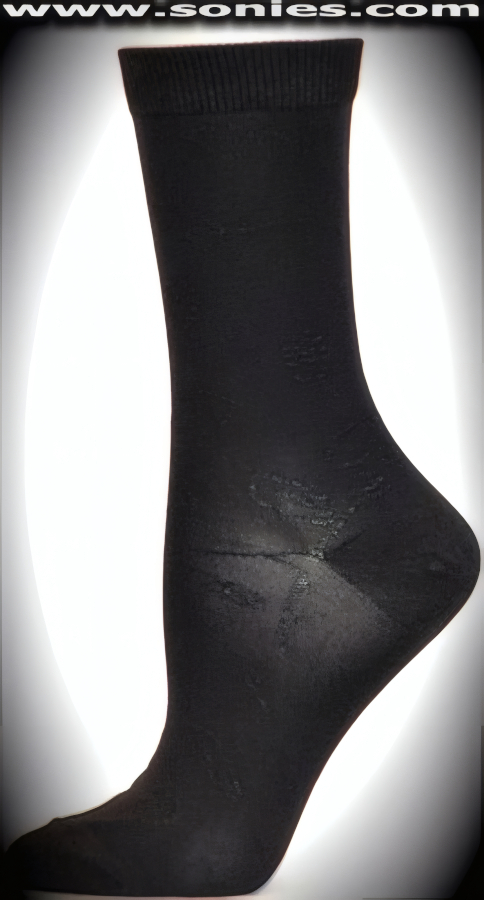 SC� Stretches Fine Semi Sheer Chic Women's Dress Socks with Strand Leaf and Long Stem Flower Design (5% Lycra, 70% Rayon, 25% Nylon/Reinforced Toe and Heel).   Style: AL-AD18