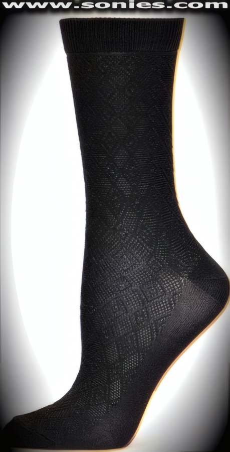SC� Stretches Fine Semi Sheer Chic Women's Dress Socks with Diamond Pizzazz Strand Design (5% Lycra, 70% Rayon, 25% Nylon/Reinforced Toe and Heel).   Style: AL-AD20
