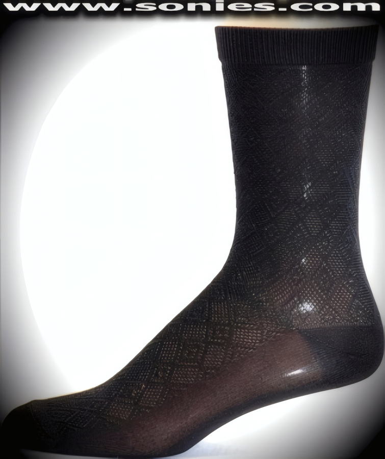 Our SC� Stretches Fine Semi Sheer Fashion Gentlemans Dress Socks with Diamond Pizzazz Strand Design (5% Lycra, 70% Rayon, 25% Nylon/Reinforced Toe and Heel).   Style: AL-AD20M