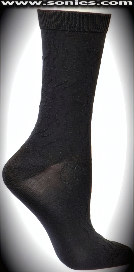 SC� Stretches Fine Semi Sheer Chic Women's Dress Socks with Ocean Wave Strand Design (5% Lycra, 70% Rayon, 25% Nylon/Reinforced Toe and Heel).   Style: AL-AD21