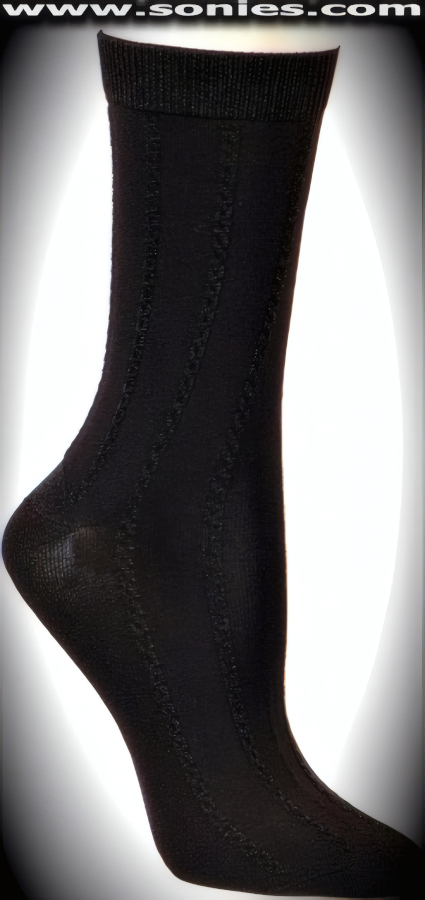 SC� Stretches Fine Semi Sheer Chic Women's Dress Socks with Rolo Link Chain Strand Design (5% Lycra, 70% Rayon, 25% Nylon/Reinforced Toe and Heel).   Style: AL-AD22