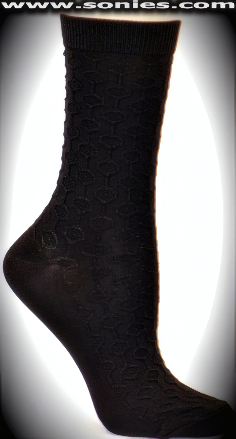 SC� Stretches Fine Semi Sheer Chic Women's Dress Socks with Funky Electric Fence Strand Design (5% Lycra, 70% Rayon, 25% Nylon/Reinforced Toe and Heel).   Style: AL-AD26