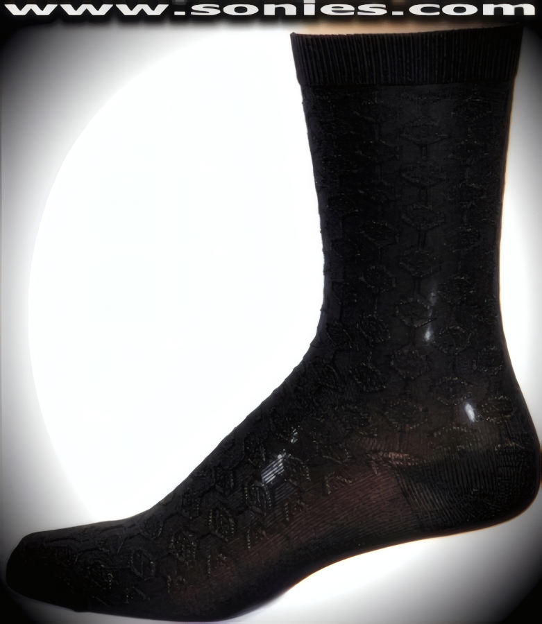 Our SC� Stretches Fine Semi Sheer Fashion Gentlemans Dress Socks with Funky Electric Fence Strand Design (5% Lycra, 70% Rayon, 25% Nylon/Reinforced Toe and Heel).   Style: AL-AD26M
