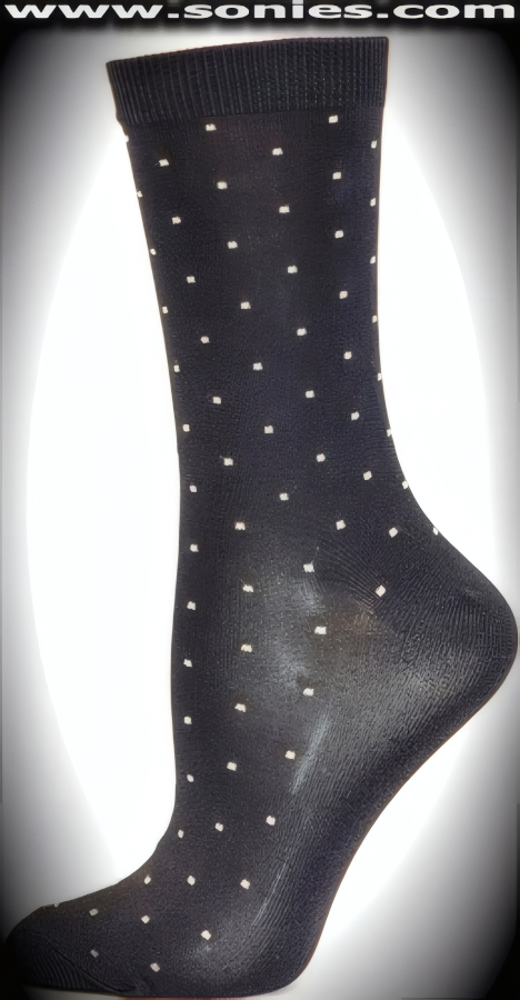 SC� Stretches Fine Semi Sheer Chic Women's Dress Socks with Bulls-Eye Strand Design Detail Finish (5% Lycra, 70% Rayon, 25% Nylon/Reinforced Toe and Heel).   Style: AL-AD31