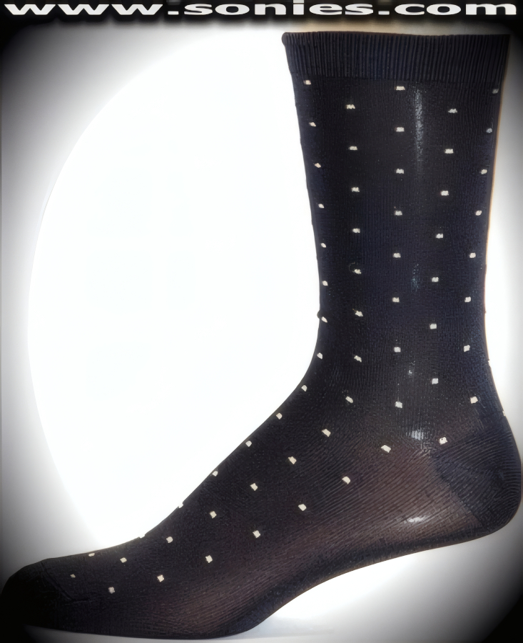 Our SC� Stretches Fine Semi Sheer Fashion Gentleman's Dress Socks with Bulls-Eye Strand Design Detail Finish (5% Lycra, 70% Rayon, 25% Nylon/Reinforced Toe and Heel).   Style: AL-AD31M