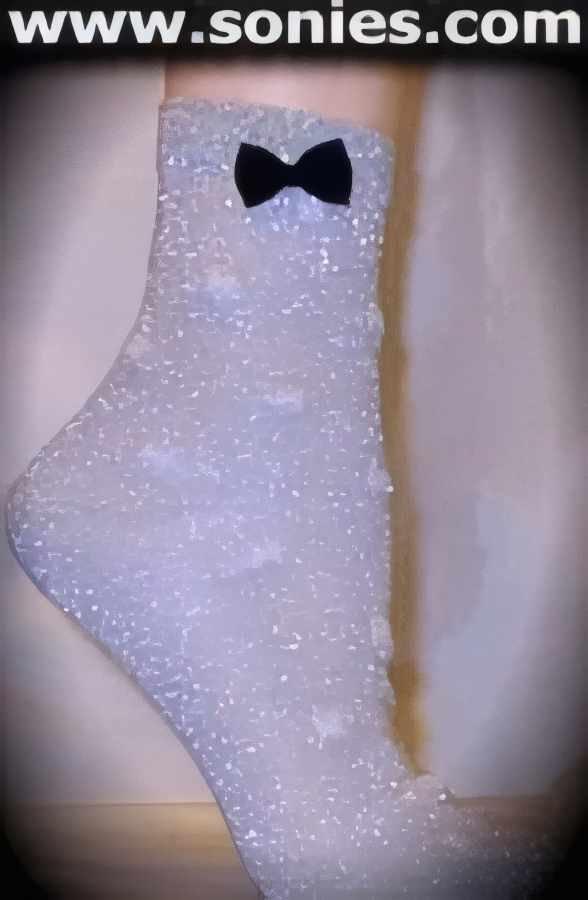 Badly behave wearing these exquisite Toe-Riffic School Girl glitter lurex fashion socks with cotton motif design and black side bow appliqu� detail finish (50% Lurex, 50% Nylon). May be worn with stiletto heel shoes to create a phenomenal look. This style is perfect for stage, life style events, pride week, monthly play parties, fetish events, adult alternative lifestyle gatherings, bachelor parties, club wear, nightclubs, dance clubs and gentleman's clubs.   Style: HCS-235