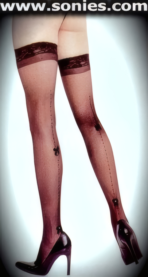 Sleek and ultra-sexy in these provocative Ogygia sheer thigh high stockings with lace top, eye-captivating back seam plus bows and rhinestone detail finish. These stylish sheer hold-up thigh high stockings have a sandal foot finish and are sure to make every woman feel glamorous. They have an elasticized lace top band, which keeps them up reasonably well (100% Nylon). Can be worn in conjunction with your favorite garter belt. This style is suitable for evening wear, day wear, special occasions and club wear.   Style: HOQ-1122