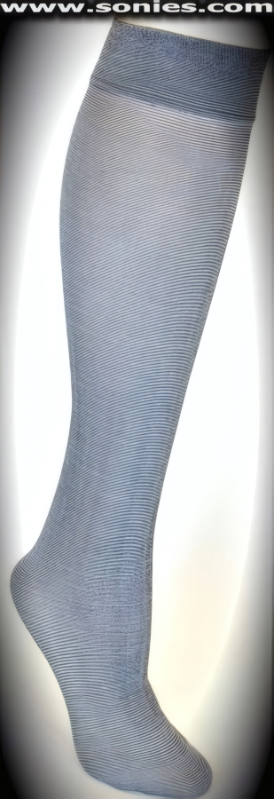 Cozy in feel, sexy in style is this extraordinarily wonderful-to-wear bold Almudena knee high socks with stripes (50% Polyester, 50% Nylon exclusive of trim. Hand wash cold and drip dry. Do not bleach). May be worn with stiletto heel shoes or boots to create a phenomenal look. This style is perfect for stage, life style events, pride week, monthly play parties, fetish events, adult alternative lifestyle gatherings, bachelor parties, club wear, nightclubs, dance clubs and gentleman's clubs.   Style: HOQ-5061B