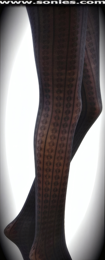 Poised styling micro mesh � la Mode stretch Arabian cable textured Lycra tights (20% Spandex, 80% Nylon). Single seam with sandal foot finally. These Lycra tights are designed without a reinforced panty and no lined gusset, which makes this garment more comfy. Elasticized waistband can be positioned low or high on the hips. Adds a fresh new look to your wardrobe. Conforms to your curves for a sleek comfortable fit. This style is suitable for evening wear, day wear, special occasions and club wear.    Style: HOQ-7136