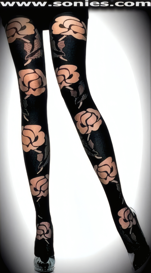 Be scorching hot in these spectacular Xanthus ladies Lycra opaque fashion pantyhose with sheer rose pattern detail finish. Single seam with sandal foot finally. These Lycra pantyhose are designed without a reinforced panty and no lined gusset, which makes this garment more comfy. Elasticized waistband can be positioned low or high on the hips. Adds a fresh new look to your wardrobe. Conforms to your curves for a sleek comfortable fit (15% Spandex, 85% Nylon exclusive of trim. Hand wash cold and drip dry, no bleach). This style is suitable for evening wear, day wear, special occasions and club wear.   Style: HOQ-7525