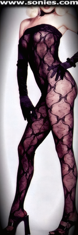 See what your next date night reveals in this sheer Ariba La Raza Latin inspired strapless body shaping stretch Lycra bow lace bodystocking. Crafted with a gripper floral lace top to keep in place, plus a convenience open crotch that leaves you uncovered and free. Made from durable, run-resistant nylon and Lycra merging (10% Spandex, 90% Nylon exclusive of trim. Hand wash cold and drip dry. Gloves not included). Can be worn under most outfits, skirts, dresses, shorts, trousers and looks fabulous with stilettos and gloves.   Style: HOQ-8307