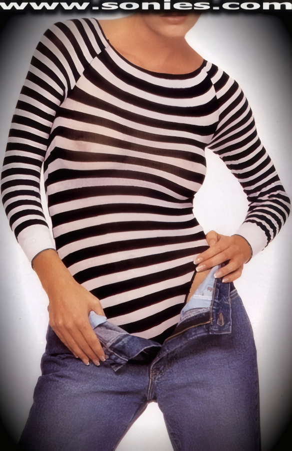 Innocent stripes takes a provocative turn in this body-hugging Themis teddy. Super sexy striped opaque long sleeved bodysuit with scoop neck; soft elasticized lace trim detailing, full back bottom, plus snaps beneath for off and on ease (100% Nylon, exclusive of trim. Hand wash cold and drip dry. Do not bleach). This style is perfect as a risqu� casual top for party wear or dance wear and can be worn with jeans, skirts, shorts, trousers or under your favorite jacket. Only your imagination can limit the uses for this versatile garment. Made from durable, run-resistant nylon. May be worn with stiletto heel shoes or boots to create a phenomenal look.   Style: HOQ-8343