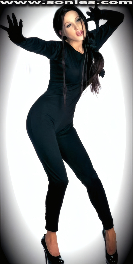 Outrageously Sexy Footless Opaque Lycra Zip-Up Close Back Cat Suit with Attached Fingers (10% Spandex, 90% Nylon).   Style: HOQ-8884