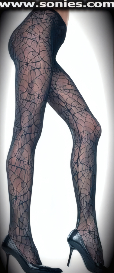 Seize the moment or the man when you appear in this magnificently crafted ladies none concealing Latrodectus Hesperus spiderweb soft stretch lace pantyhose (100% Nylon, exclusive of trim. Hand wash cold and drip dry. Do not bleach). Single seam with sandal foot finally. These pantyhose are designed without a reinforced panty and no lined gusset, which makes this garment more comfy. Elasticized waistband can be positioned low or high on the hips. Adds a fresh new look to your wardrobe. Conforms to your curves for a sleek comfortable fit. This style is suitable for evening wear, day wear, special occasions and club wear.   Style: HOQ-9009