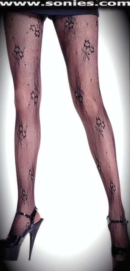 Be flirtatious in this fancy Pepito stretch rose lace fashion fishnet seamless pantyhose (100% Nylon, exclusive of trim. Hand wash cold and drip dry. Do not bleach). None visible crotch to waist seam and sandal foot finally. Elasticized waistband can be positioned low or high on the hips. Adds a fresh new look to your wardrobe. Conforms to your curves for a sleek comfortable fit. This style is suitable for evening wear, day wear, special occasions and club wear.   Style: J17