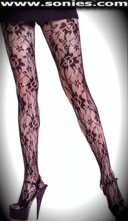Worn To Be Wild in these Fantastic Soft Stretch Rose Lace Seamless Pantyhose. None visible crotch to waist seam and sandal foot finally. Elasticized waistband can be positioned low or high on the hips. Adds a fresh new look to your wardrobe. Conforms to your curves for a sleek comfortable fit. This style is suitable for Eveningwear, Daywear, Special Occasions and Club Wear (100% Nylon, exclusive of trim. Hand wash cold and drip dry. Do not bleach).   Style: J4