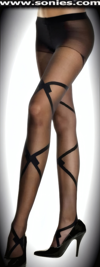 Show off your stunning legs in this sinful Asclepius ladies Lycra sheer and opaque criss-cross with front bow detail finish pantyhose (21.5% Spandex, 78.5% Nylon). Single seam with sandal foot finally. These Lycra pantyhose are designed without a reinforced panty and no lined gusset, which makes this garment more comfy. Elasticized waistband can be positioned low or high on the hips. Adds a fresh new look to your wardrobe. Conforms to your curves for a sleek comfortable fit. This style is suitable for evening wear, day wear, special occasions and club wear.   Style: P106