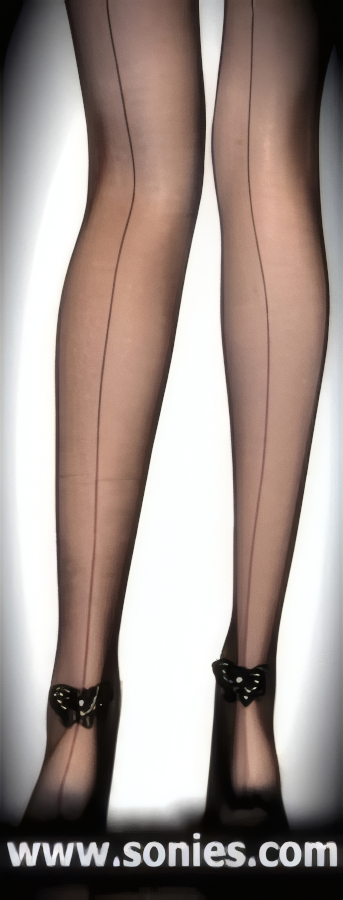 Entrancingly beautiful in these outstanding ladies Epimetheus ultra sheer pantyhose with beguiling back seam and bead accented butterfly appliqu� (100% Nylon, exclusive of trim. Hand wash cold and drip dry. Do not bleach). Single seam with sandal foot refinement finally. These pantyhose are designed without a reinforced panty and no lined gusset, which makes this garment more comfy. Elasticized waistband can be positioned low or high on the hips. Adds a fresh new look to your wardrobe. Conforms to your curves for a sleek comfortable fit. This style is suitable for evening wear, day wear, special occasions and club wear.   Style: VIDA988BCR