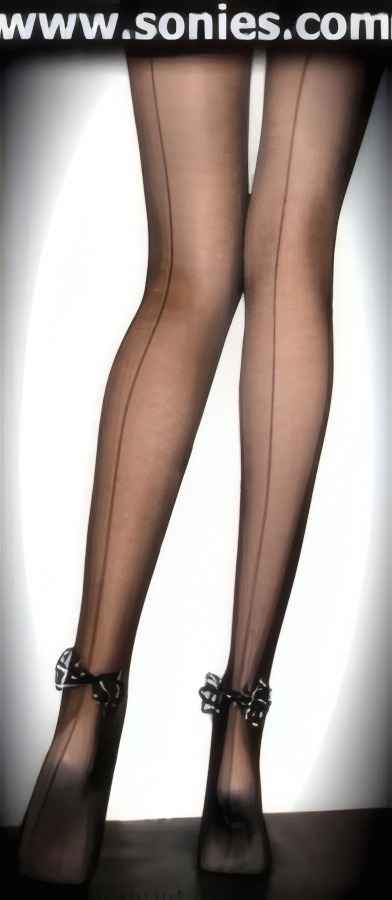 Envy of all in these prominent ladies Muy Bonita ultra sheer pantyhose with beguiling back seam and glittery lace bow appliqu� accent (100% Nylon, exclusive of trim. Hand wash cold and drip dry. Do not bleach). Single seam with sandal foot refinement finally. These pantyhose are designed without a reinforced panty and no lined gusset, which makes this garment more comfy. Elasticized waistband can be positioned low or high on the hips. Adds a fresh new look to your wardrobe. Conforms to your curves for a sleek comfortable fit. This style is suitable for evening wear, day wear, special occasions and club wear.   Style: VIDA988CR