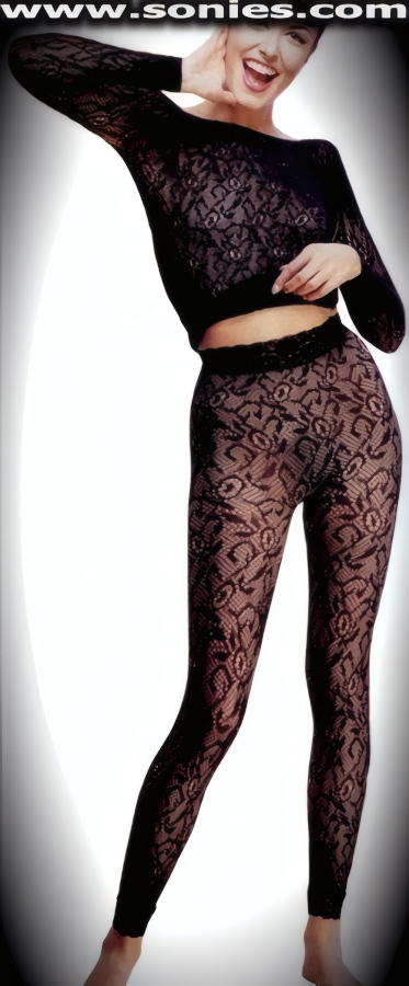 This Filgre body-baring stretch lace Lycra two piece set will have the cameras flashing. Refreshingly feminine long sleeve translucent lace figure hugging style top with stunning matching pull-on footless lace tights. Made from durable, run-resistant nylon and Lycra merging (12% Spandex, 88% Nylon, exclusive of trim. Hand wash cold and drip dry. Do not bleach). This attire may be worn from daywear to eveningwear and they look great with every number of outfits. They can make short skirts, dresses and shorts look chic and hip.   Style: XJ29SU