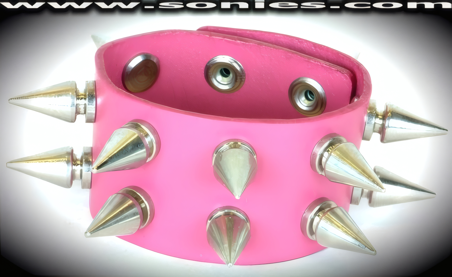 Attention Captivating in this Allalihorn leather wristband. A perfect accessory to add a little unconventional styling to your wardrobe. This quality piece is crafted from genuine leather and features bold metal spikes. 1�-inch wide leather with 2 rows of �-inch long screw on metal spikes and adjustable metal snaps closure (Sold as adult novelty only. This item may not be legal in your state or country therefore it is your obligation to check local and state laws before ordering). This style is perfect for stage, life style events, pride week, monthly play parties, fetish events and adult alternative lifestyle gatherings.   Style: LC-SPIKE2