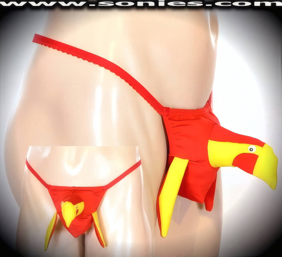 Men's Adorable Silky Soft Stretch Lycra Galapagos Two Tone Tortoise Dance Wear Pouch. Soft Fiber Filled Body with Moving Eyes, Pointy Beak, Floppy Limbs, Elasticized Waistband and G-String Back Detail Finish (15% Lycra, 85% Nylon).   Style: 1-Nemo