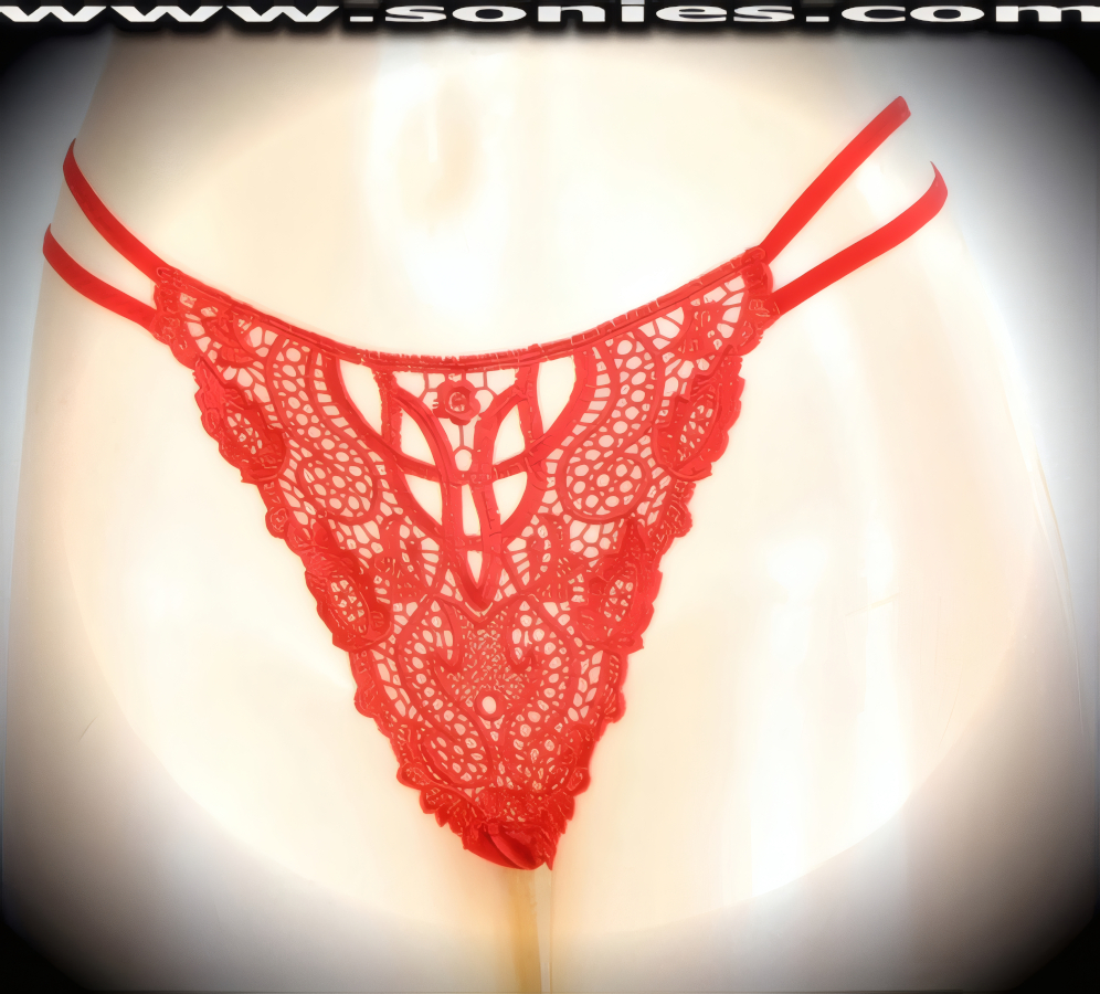 Feeling flirty? Nothing expresses your playful side better than this adult entertainer's Kornephoros low-rise excellently embroidered floral see-through front with stunning center motif dance wear thong bottom. Irresistibly enticing panty features double elasticized strappy sides to insure a great fit, lined crotch, and opaque thong back detail finish (10% Lycra, 90% Nylon. Wash delicate and hang dry). It pairs beautifully with any number of risqu� tops. May be worn with stiletto heel shoes or boots to create a phenomenal look. This style is perfect for stage, bedroom performance, life style events, pride week, monthly play parties, fetish events, adult alternative lifestyle gatherings, bachelor parties and gentleman's clubs.   Style: 2152SKD